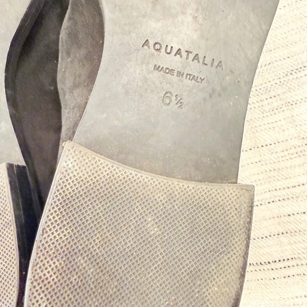 Aquatalia Golda‎ Women's Black Suede Loafers Size 6.5 Classic Minimalist